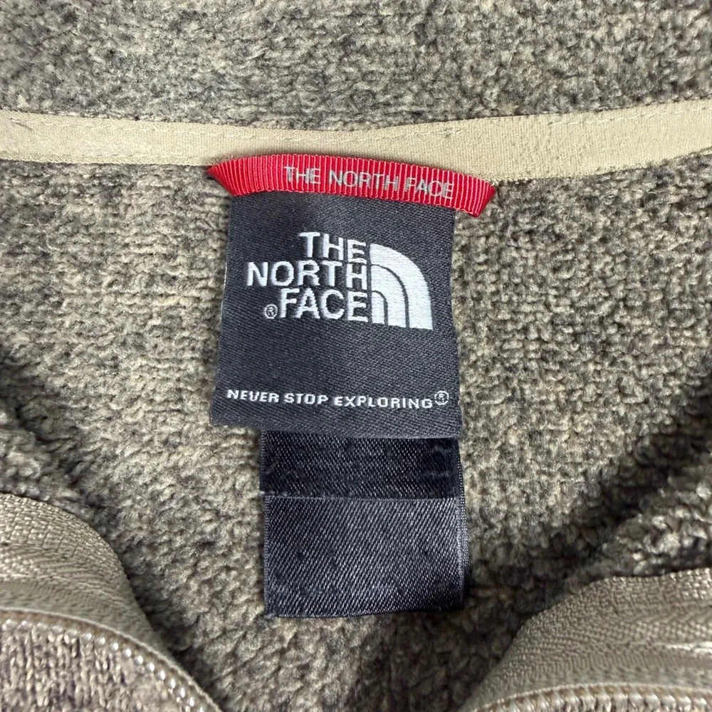 Y2K Mens The North Face Gordon Lyons Quarter Zip Sweater Fleece Tan XL